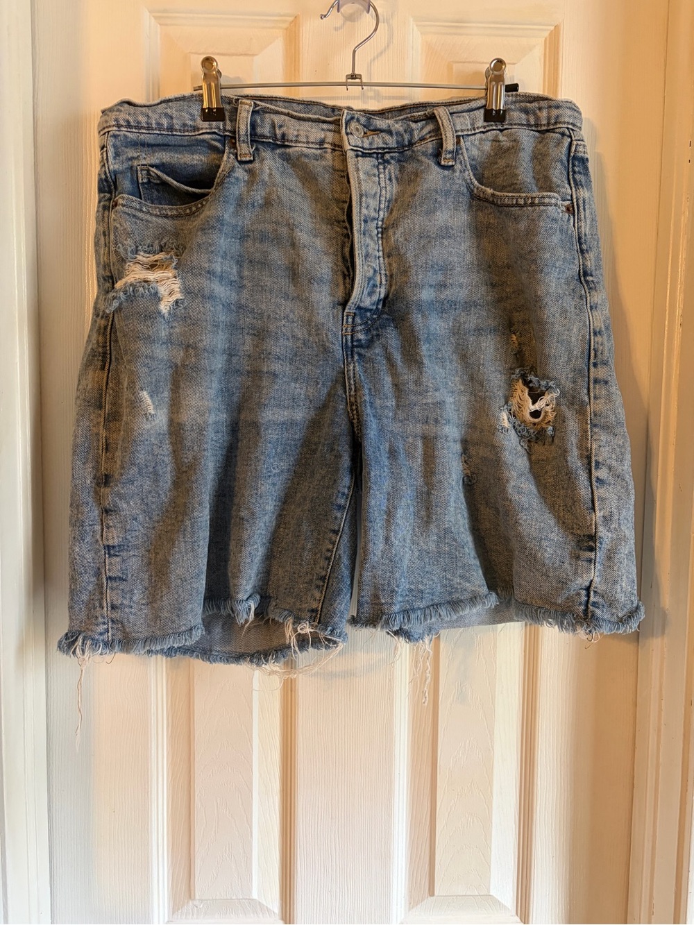 Old Navy Light Blue Denim Shorts with Contrast Stitching